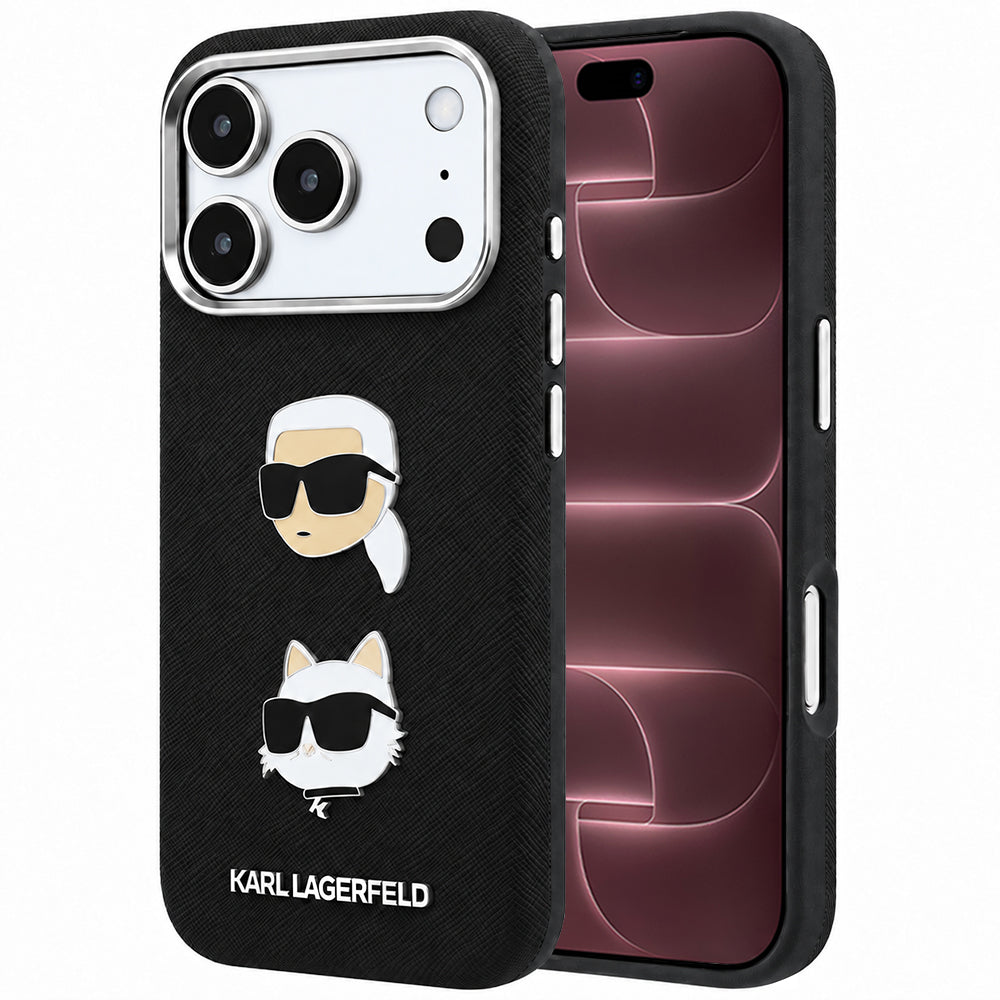 Husa de protectie Karl Lagerfeld Saffiano compatibil cu iPhone 17 Pro Max / iPhone 18 Pro Max, Negru