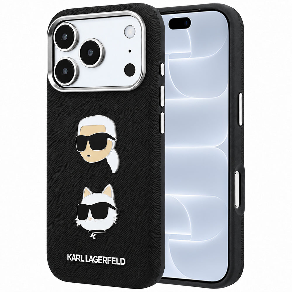 Husa de protectie Karl Lagerfeld Saffiano compatibil cu iPhone 18 Pro / iPhone 17 Pro, Negru