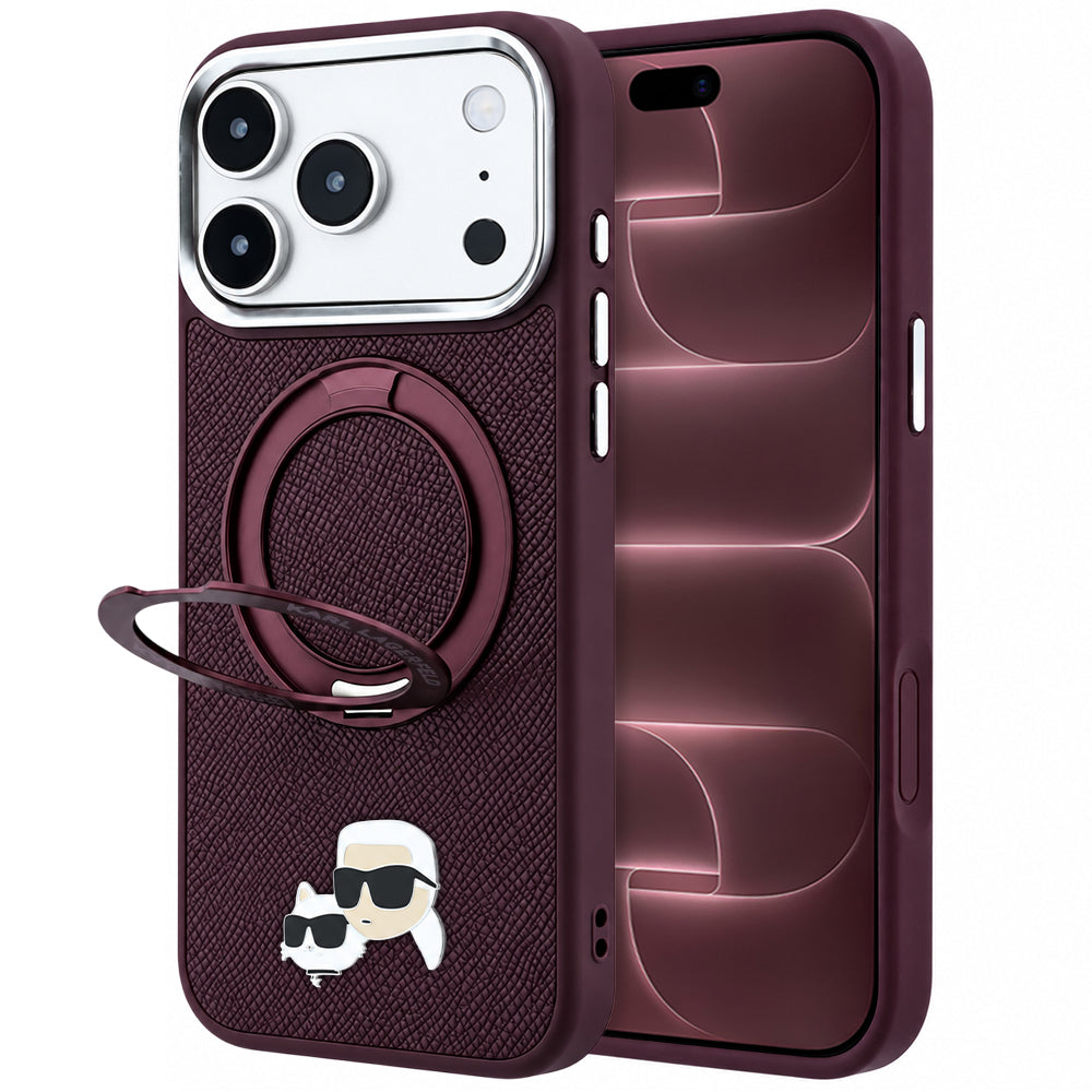 Husa de protectie Karl Lagerfeld compatibil cu iPhone 17 Pro Max / iPhone 18 Pro Max, Bordo