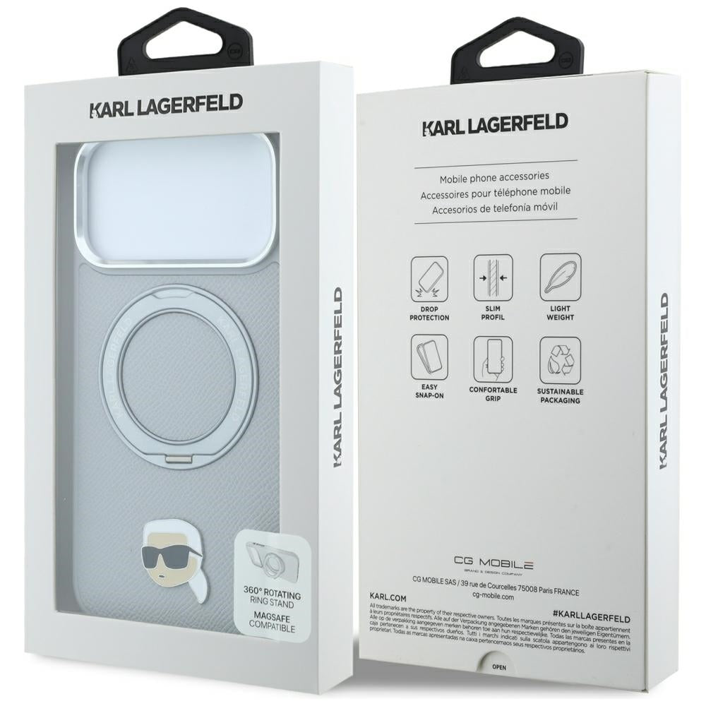 Husa de protectie Karl Lagerfeld compatibil cu iPhone 18 Pro Max / iPhone 17 Pro Max, Gri