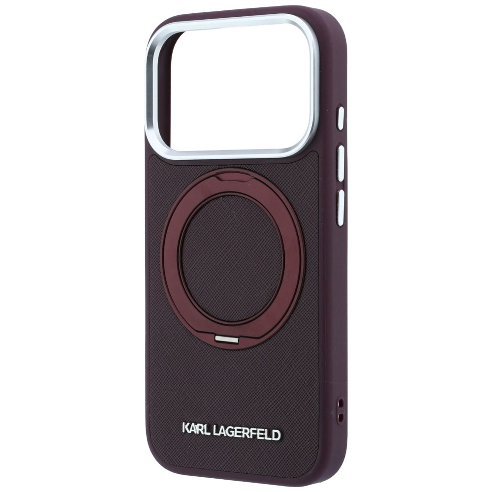 Husa de protectie Karl Lagerfeld Saffiano compatibil cu iPhone 17 Pro / iPhone 18 Pro, Bordo