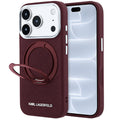 Husa de protectie Karl Lagerfeld Saffiano compatibil cu iPhone 17 Pro / iPhone 18 Pro, Bordo