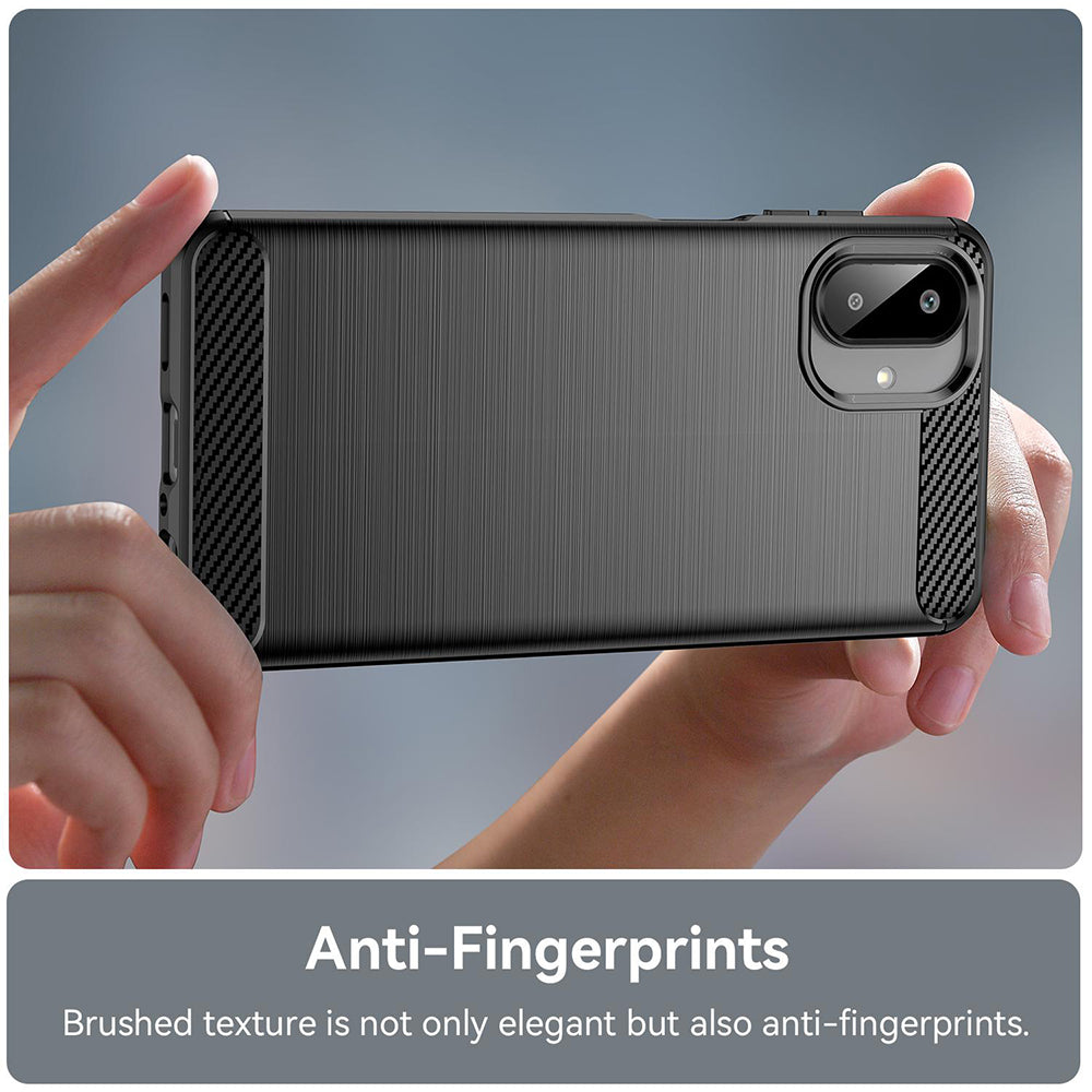 Husa de protectie Techsuit Carbon Silicone compatibil cu Samsung Galaxy A08 4G / A07 5G, Negru