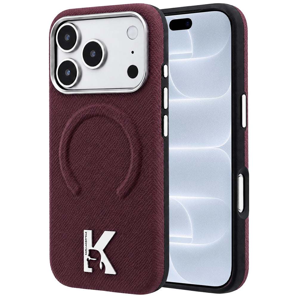 Husa de protectie Karl Lagerfeld compatibil cu iPhone 18 Pro / iPhone 17 Pro, Bordo