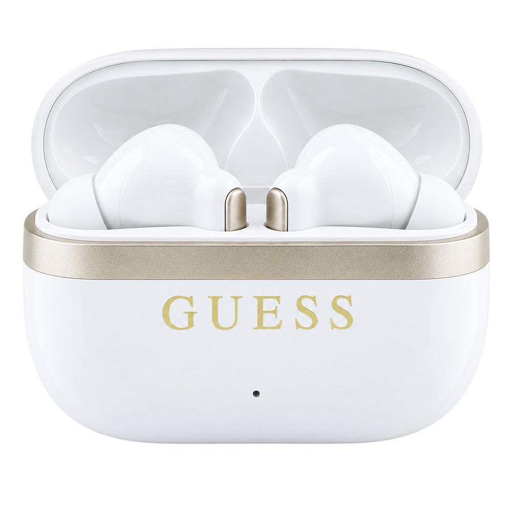 Casti In-ear, BT, TWS - Guess Glossy Gold Line Classic (GUTWSN2HGGSH) - White