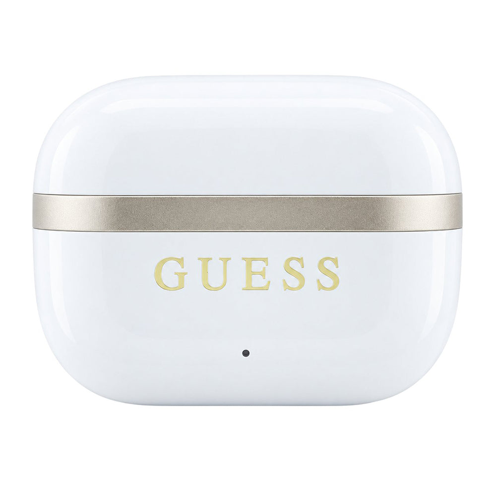 Casti In-ear, BT, TWS - Guess Glossy Gold Line Classic (GUTWSN2HGGSH) - White