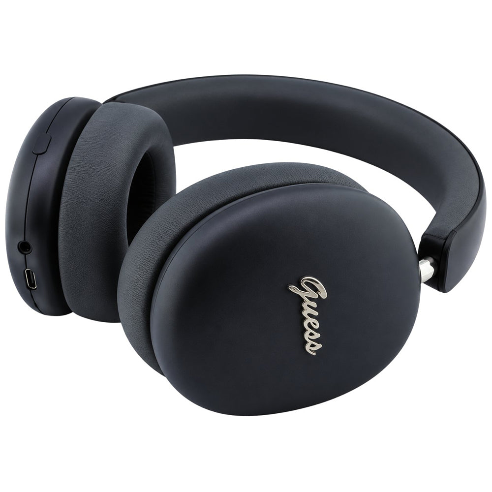 Casti Wireless Guess Metal Script Logo (GUBHP10HMBSK), BT 5.4 ENC, Negru