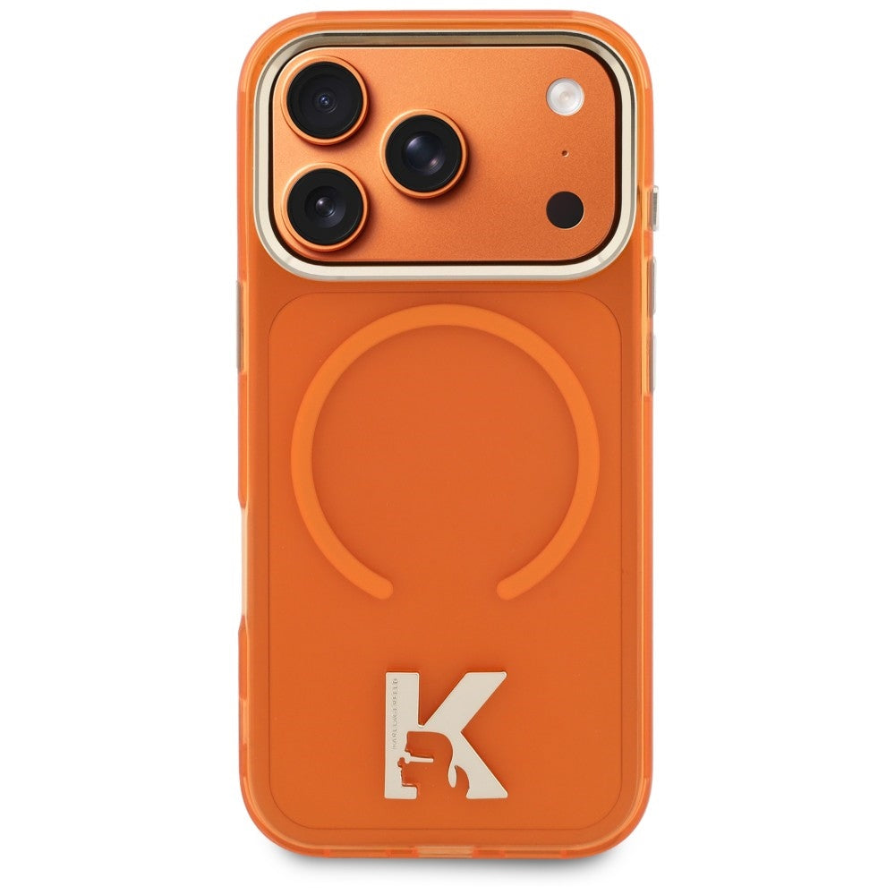 Husa de protectie Karl Lagerfeld compatibil cu iPhone 17 Pro / iPhone 18 Pro, Portocaliu
