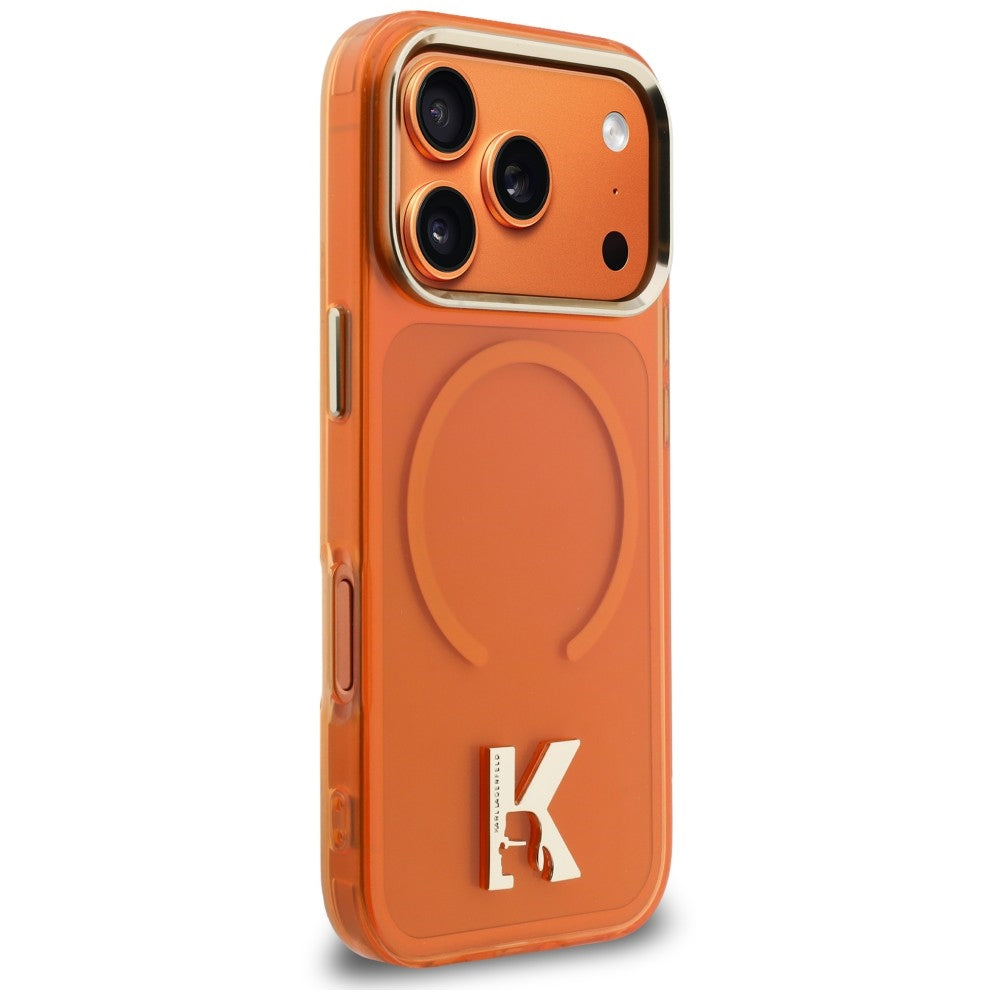 Husa de protectie Karl Lagerfeld compatibil cu iPhone 17 Pro / iPhone 18 Pro, Portocaliu