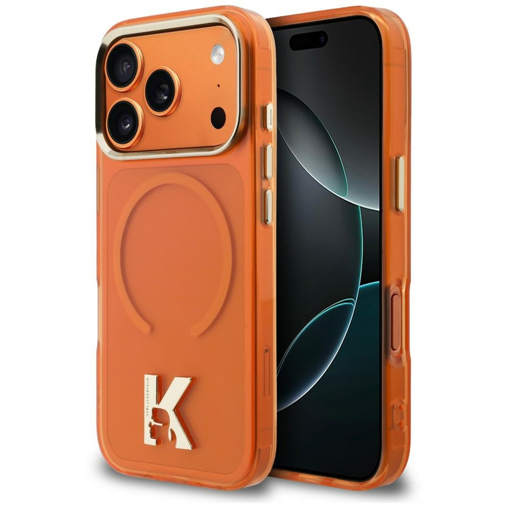 Husa de protectie Karl Lagerfeld compatibil cu iPhone 17 Pro / iPhone 18 Pro, Portocaliu