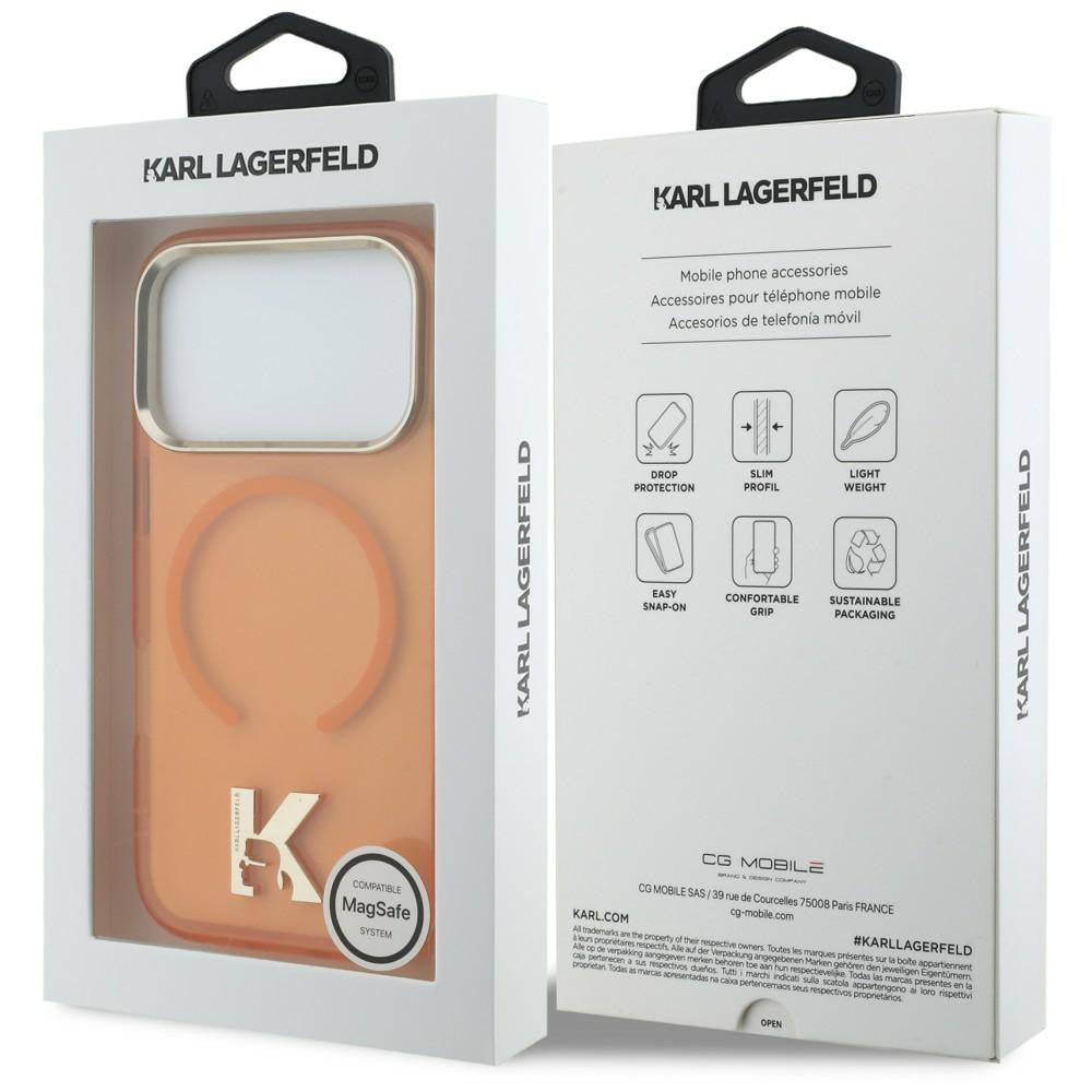 Husa de protectie Karl Lagerfeld compatibil cu iPhone 17 Pro Max / iPhone 18 Pro Max, Portocaliu