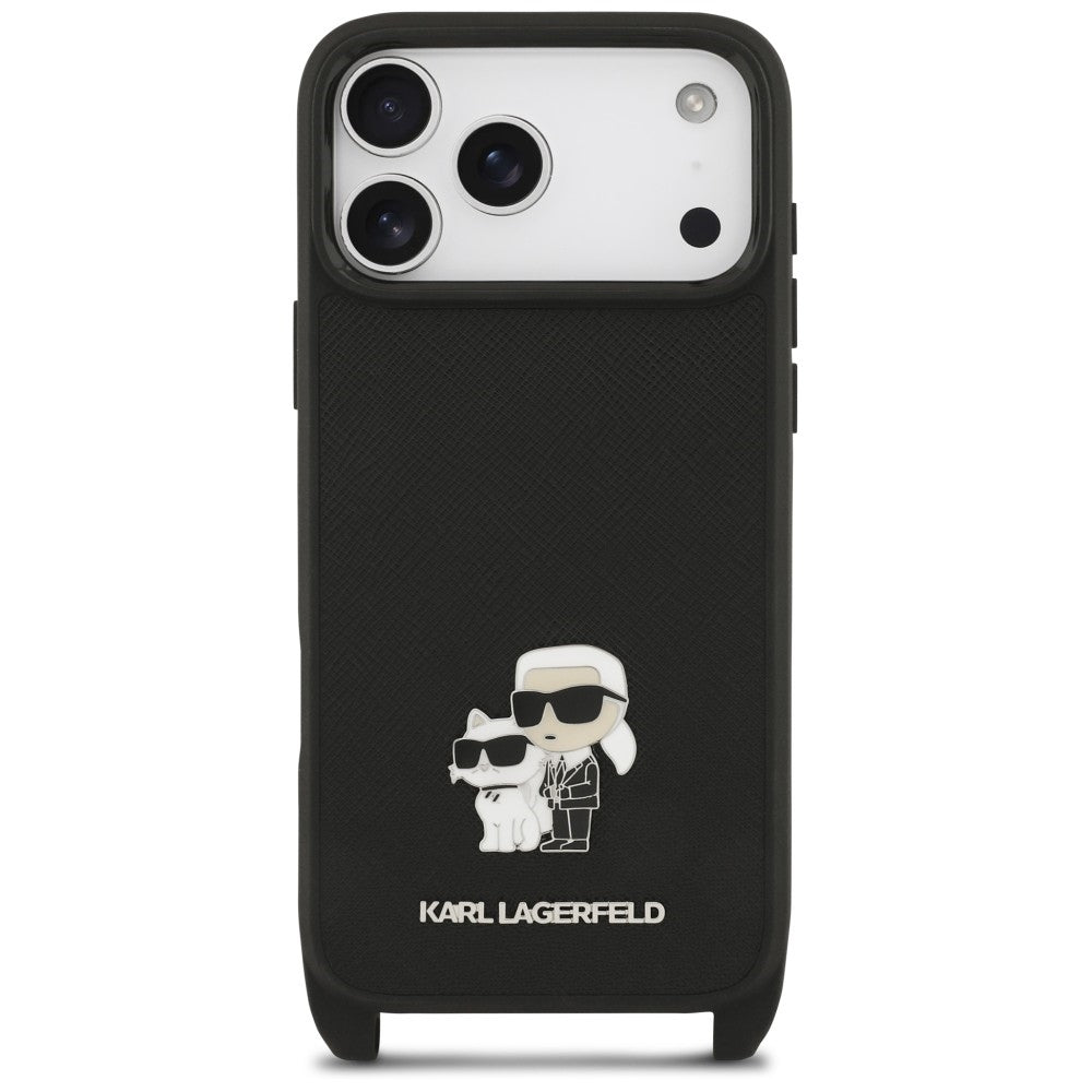 Husa de protectie Karl Lagerfeld Saffiano compatibil cu iPhone 18 Pro / iPhone 17 Pro, Negru