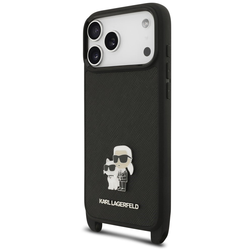 Husa de protectie Karl Lagerfeld Saffiano compatibil cu iPhone 17 Pro Max / iPhone 18 Pro Max, Negru