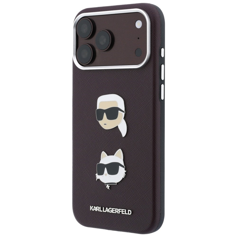 Husa de protectie Karl Lagerfeld Saffiano compatibil cu iPhone 18 Pro / iPhone 17 Pro, Bordo