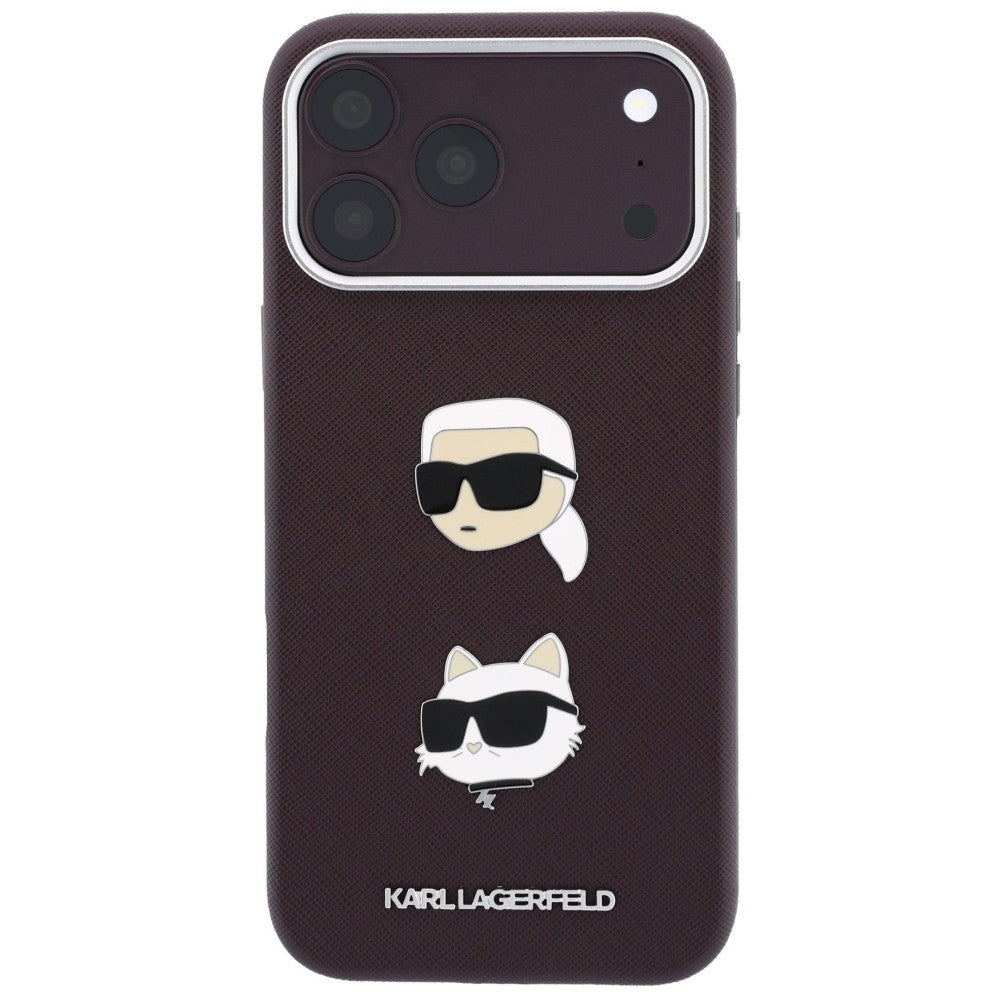 Husa de protectie Karl Lagerfeld Saffiano compatibil cu iPhone 18 Pro / iPhone 17 Pro, Bordo