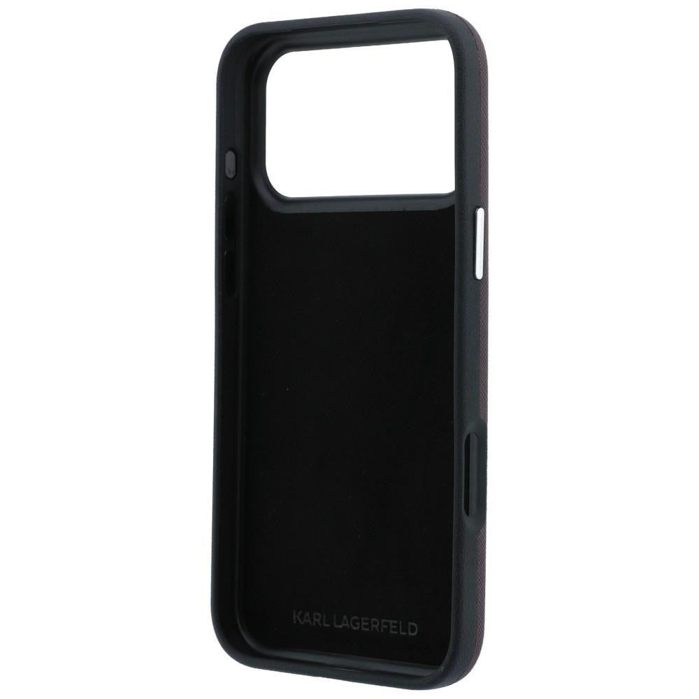 Husa de protectie Karl Lagerfeld Saffiano compatibil cu iPhone 17 Pro Max / iPhone 18 Pro Max, Bordo