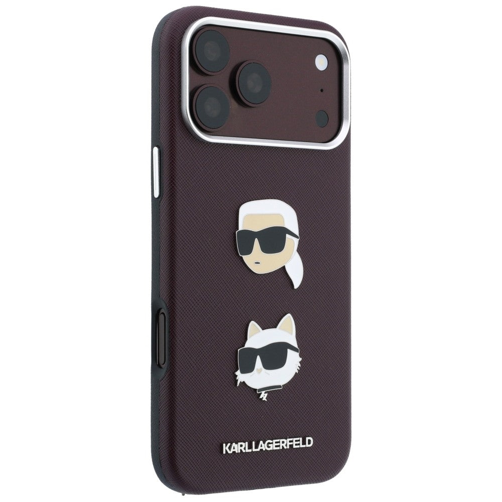 Husa de protectie Karl Lagerfeld Saffiano compatibil cu iPhone 17 Pro Max / iPhone 18 Pro Max, Bordo