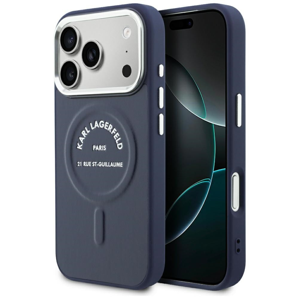 Husa de protectie Karl Lagerfeld compatibil cu iPhone 18 Pro Max / iPhone 17 Pro Max, Albastru