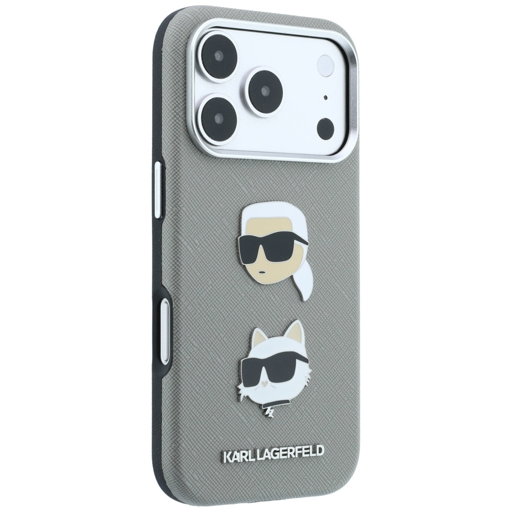 Husa de protectie Karl Lagerfeld Saffiano compatibil cu iPhone 18 Pro Max / iPhone 17 Pro Max, Gri