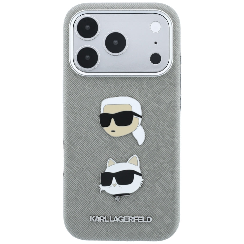 Husa de protectie Karl Lagerfeld Saffiano compatibil cu iPhone 18 Pro Max / iPhone 17 Pro Max, Gri
