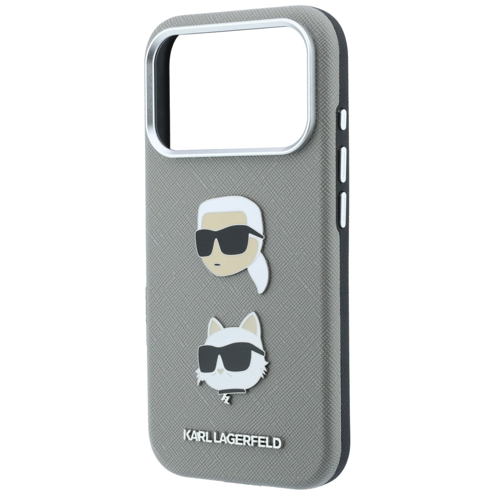 Husa de protectie Karl Lagerfeld Saffiano compatibil cu iPhone 18 Pro / iPhone 17 Pro, Gri