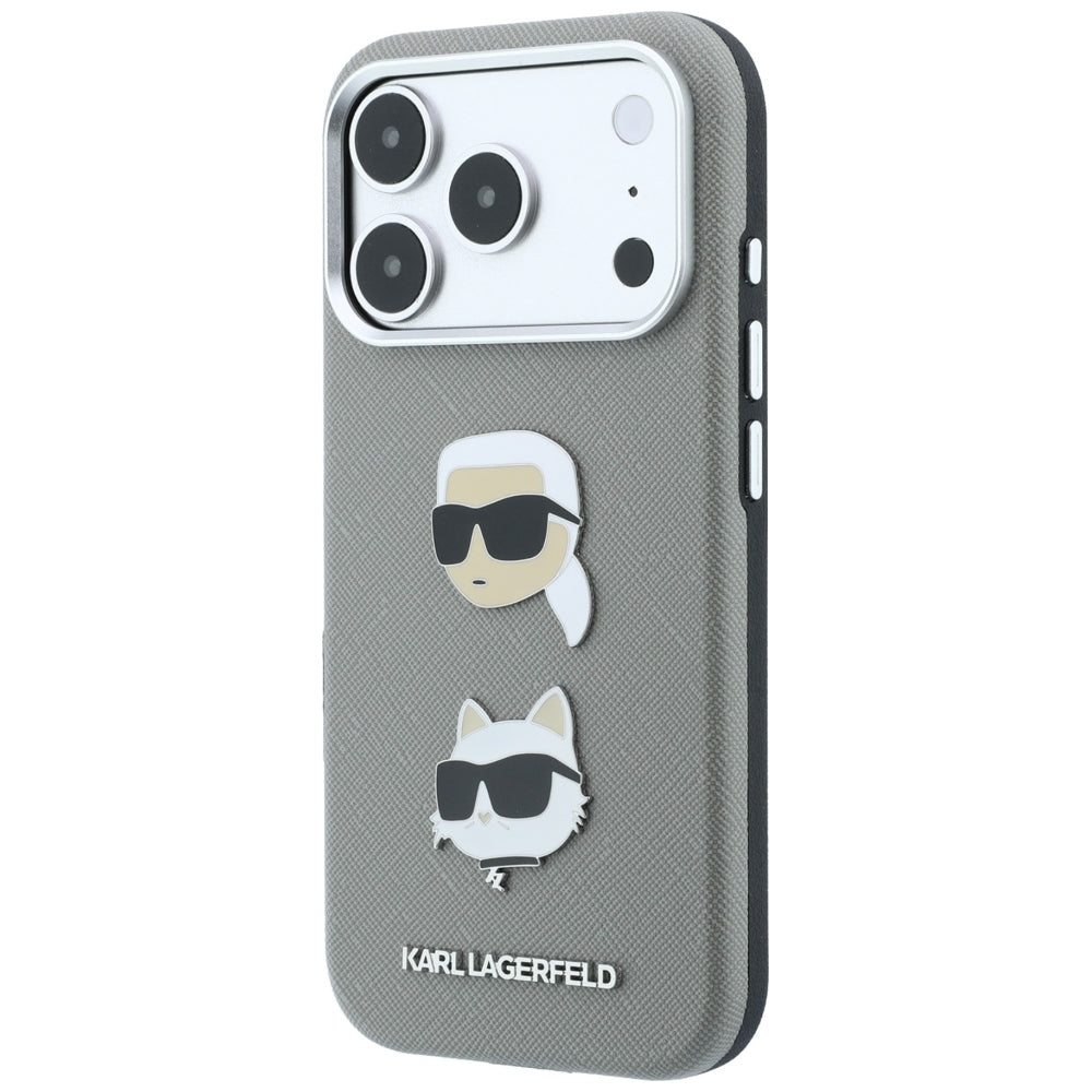 Husa de protectie Karl Lagerfeld Saffiano compatibil cu iPhone 18 Pro / iPhone 17 Pro, Gri