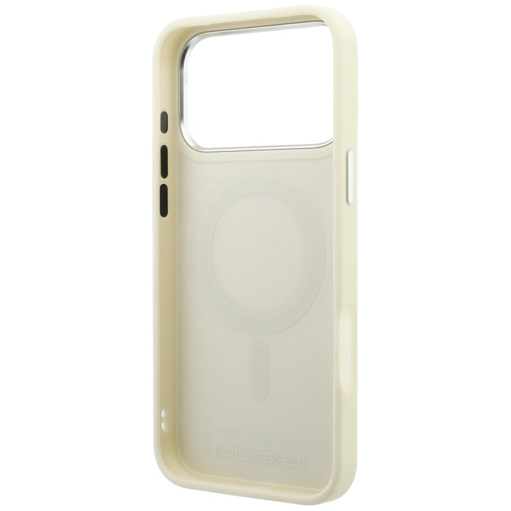 Husa de protectie Karl Lagerfeld Saffiano compatibil cu iPhone 18 Pro / iPhone 17 Pro, Bej