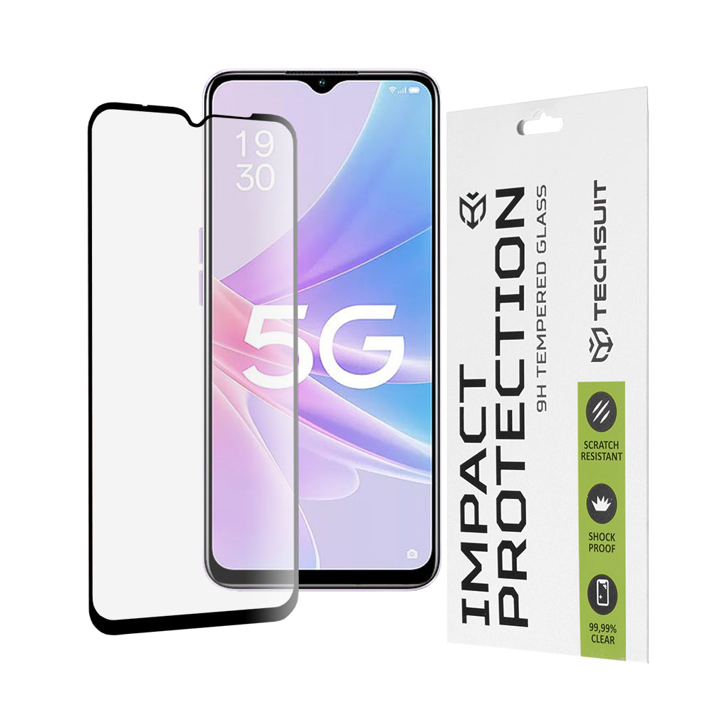 TechSuit Folie de protectie Techsuit 111D Full Cover / Full Glue Glass compatibil cu Oppo A58 5G / A78 5G, Negru