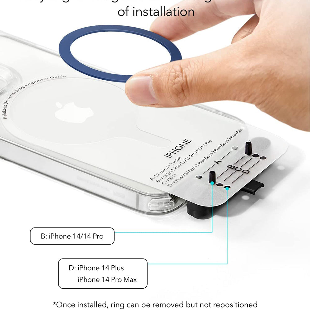 ESR Suport ESR Adapter HaloLock (set de 2), Compatible with MagSafe Wireless Charging, Universal Phone Ring for Samsung,