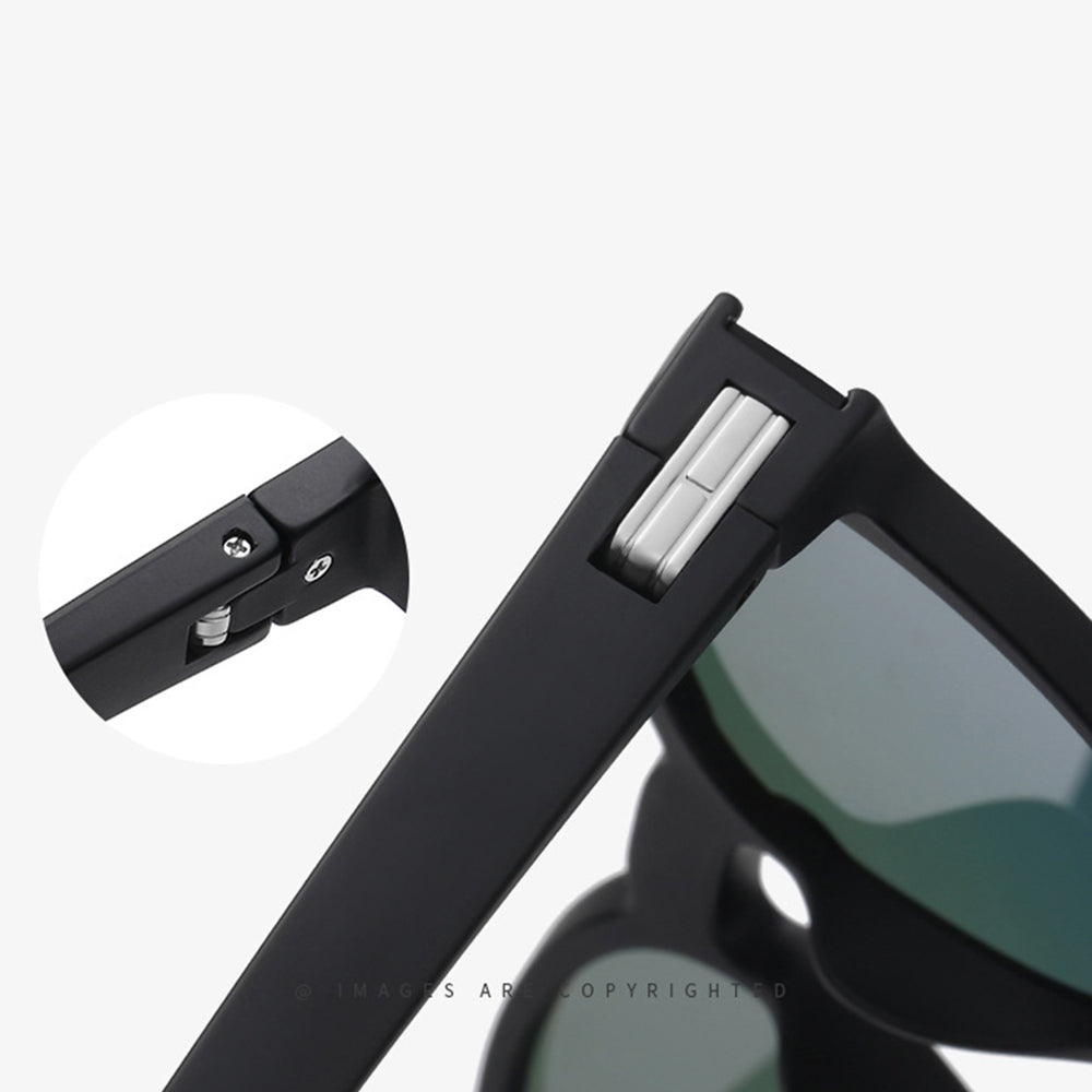 Techsuit - Sunglasses Polarised TR90 (TR7545) - UV Protection - Bright Black / Grey