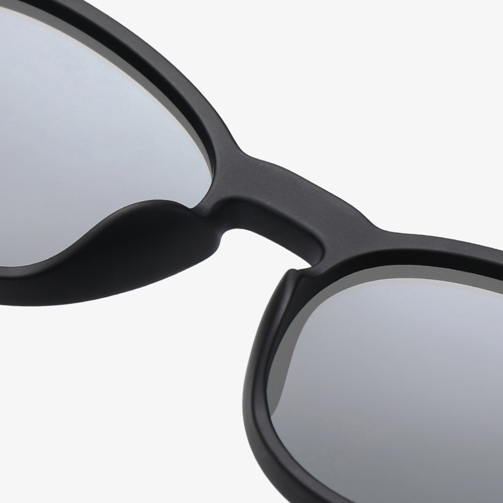 Techsuit - Sunglasses Polarised TR90 (TR7545) - UV Protection - Bright Black / Grey