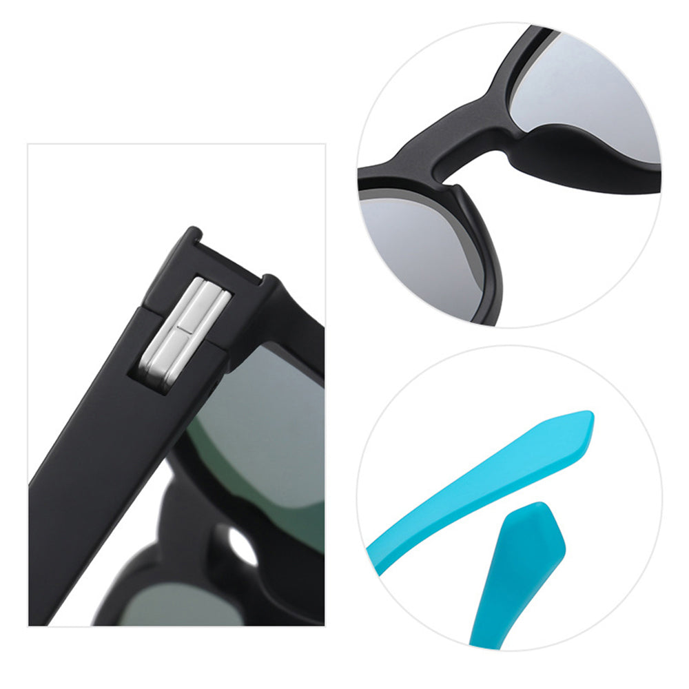 Techsuit - Sunglasses Polarised TR90 (TR7545) - UV Protection - Matte Black / Blue Green