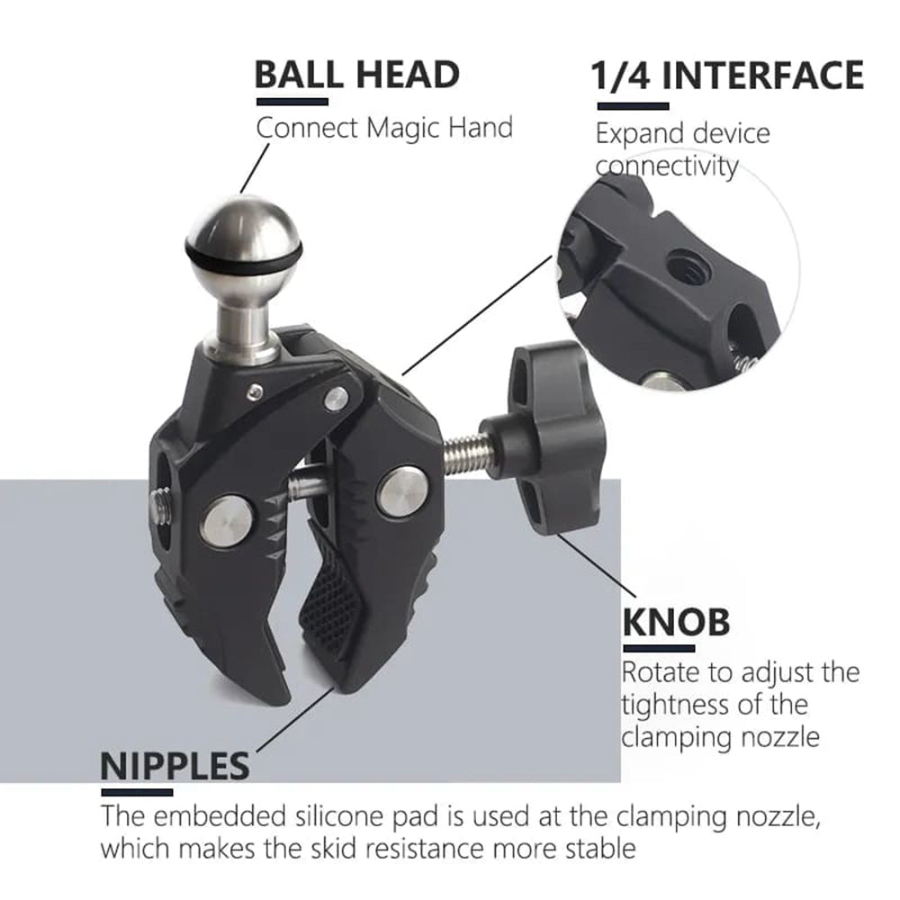 Techsuit - Bike Handlebar Mount (JX-006) - for GoPro, 1/4 Screw, Multifunctional - Black