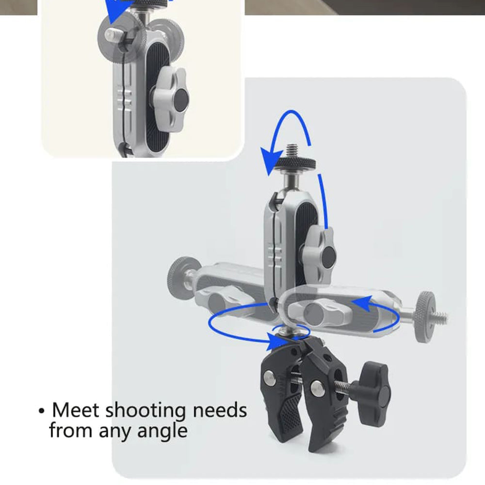 Techsuit - Bike Handlebar Mount (JX-006) - for GoPro, 1/4 Screw, Multifunctional - Black