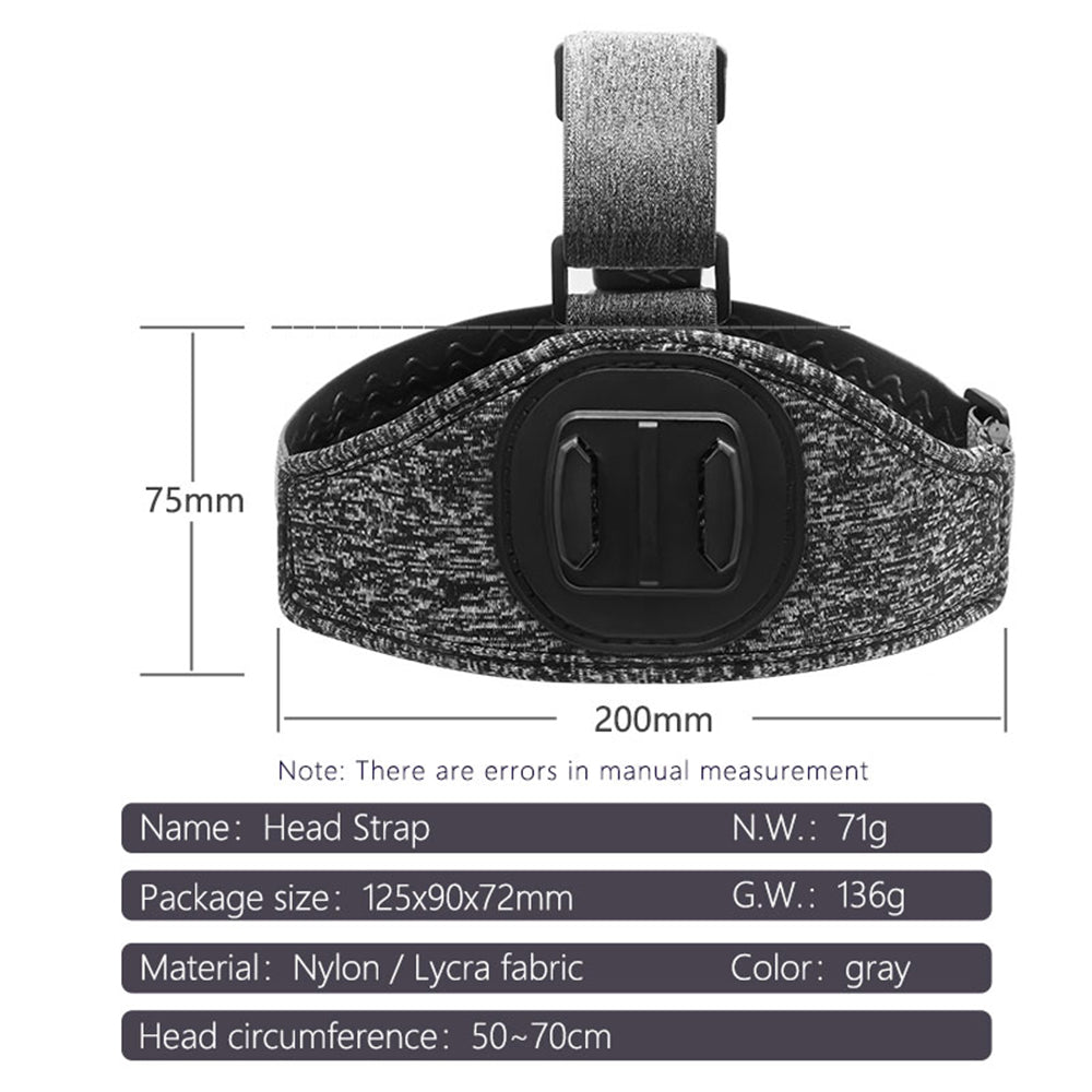 Techsuit - GoPro Holder (JX-003) - Headband with Magnetic Base - Gray