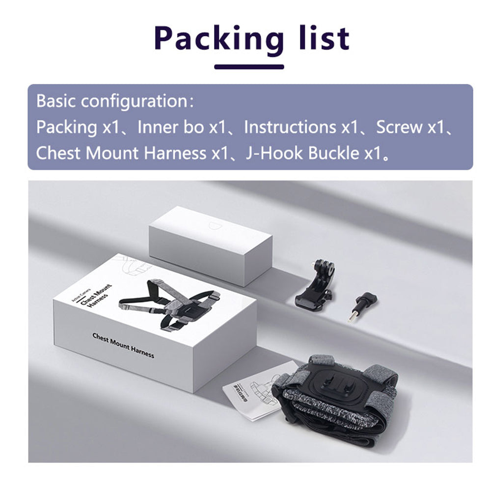 Techsuit - Camera Holder (JX-002) - for GoPro with Magnetic Base, Chest Wear - Gray