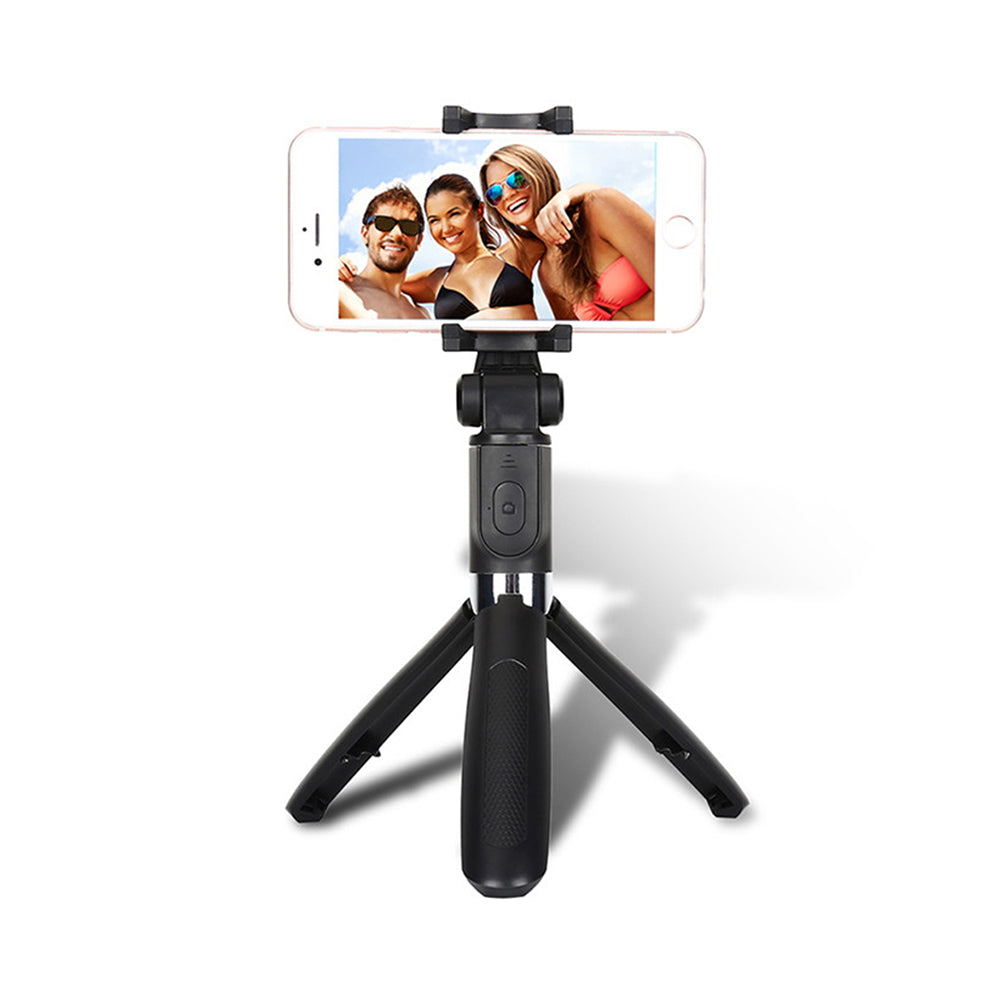 Techsuit - Selfie Stick (L01s) - Tripod Stable Mount with Extendable Arm, Bluetooth Remote Control, 70cm - Black