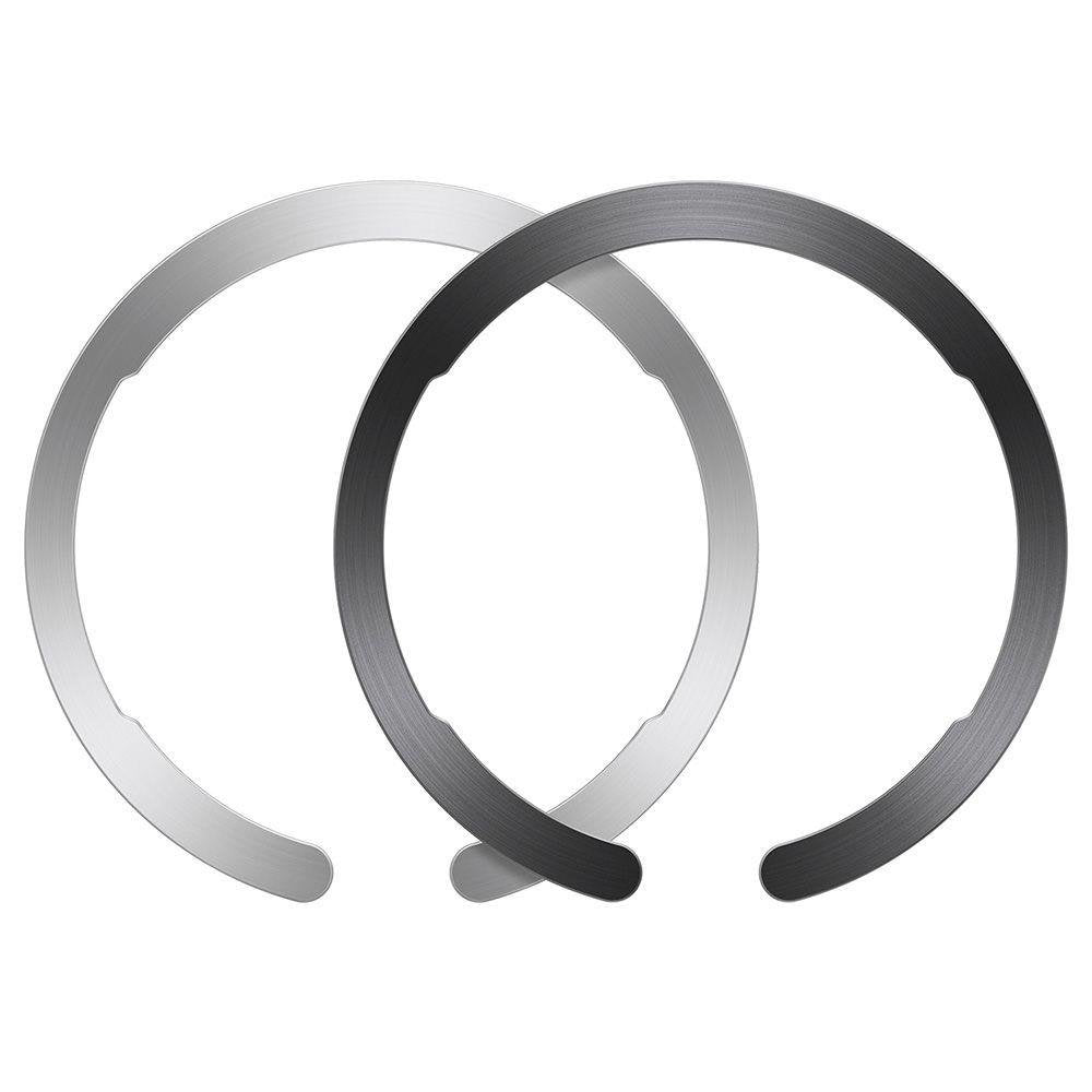 ESR - Adapter HaloLock (2 pack) - Compatible with MagSafe, Universal Phone Ring for Samsung, iPhone - Black/Silver
