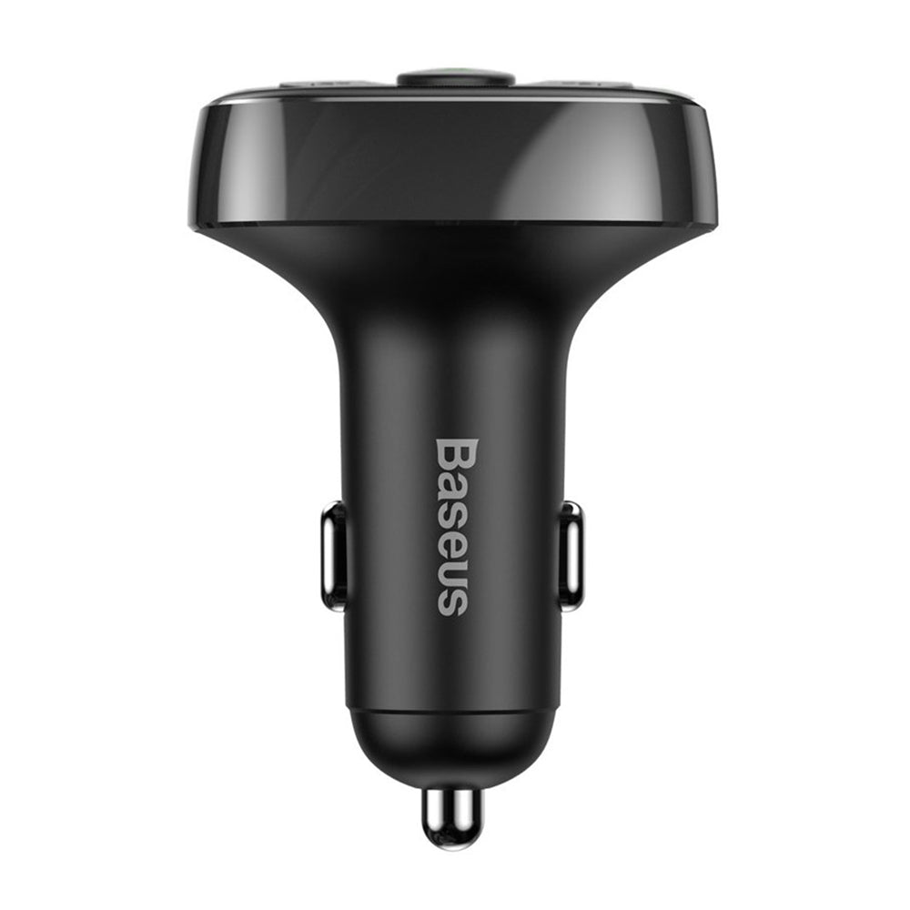 Baseus - FM Modulator and Car Charger S-09A (CCMT000001) - T Typed, 2xUSB-A with LED Display - Black