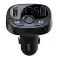 Baseus - FM Modulator and Car Charger S-09A (CCMT000001) - T Typed, 2xUSB-A with LED Display - Black