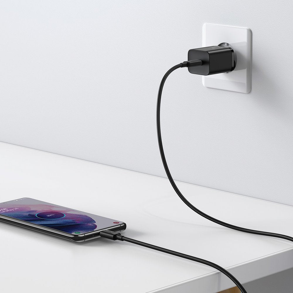 Baseus - Wall Charger Super Si (TZCCSUP-L01) - Type-C Cable Included, USB-C, PD25W, 3A, 1m - Black