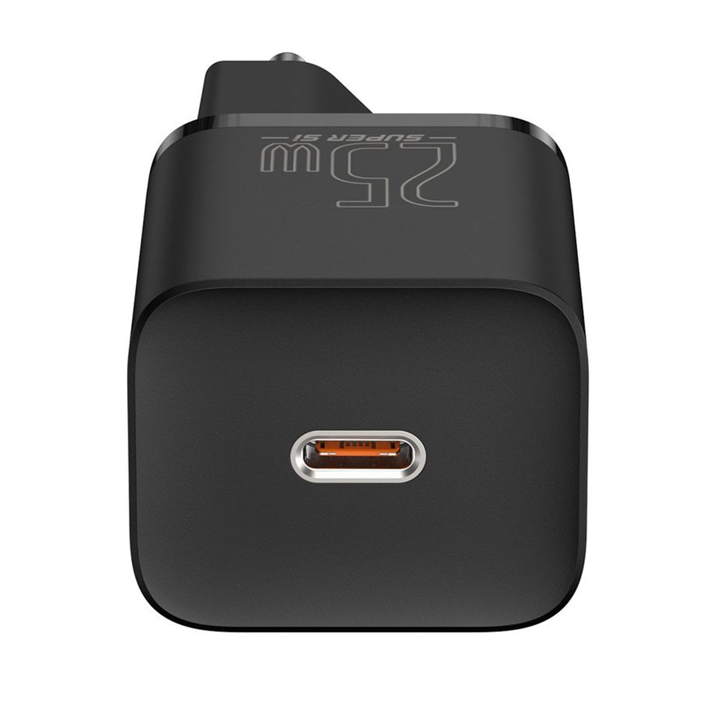 Baseus - Wall Charger Super Si (TZCCSUP-L01) - Type-C Cable Included, USB-C, PD25W, 3A, 1m - Black