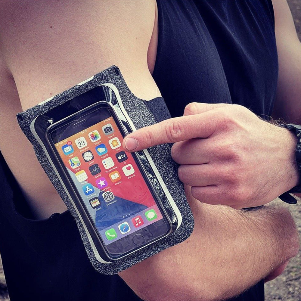 Techsuit - Sports Armband (TH10) - with Velcro, for Phones, max 6.5" - Black / Green