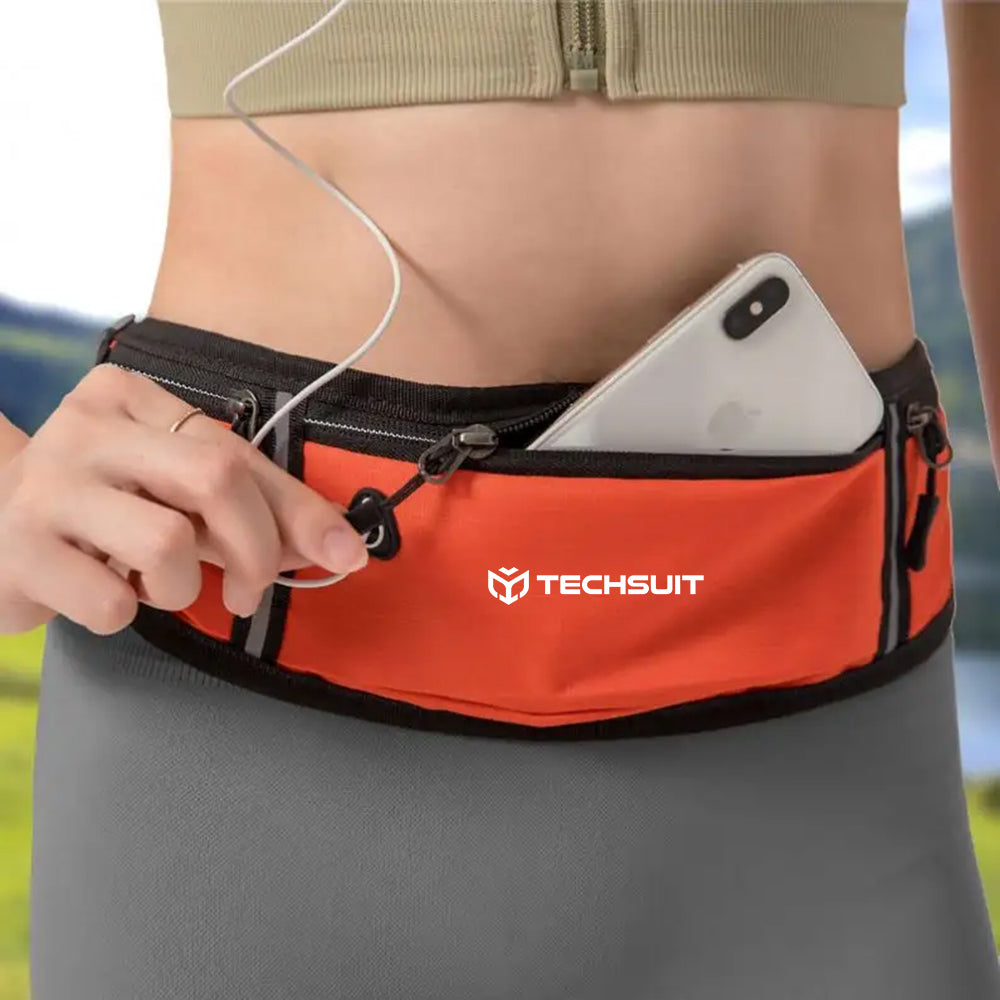 Techsuit - Waist Bag (CWB3) - with Belt for Recreational Activity, Fitness - Grey