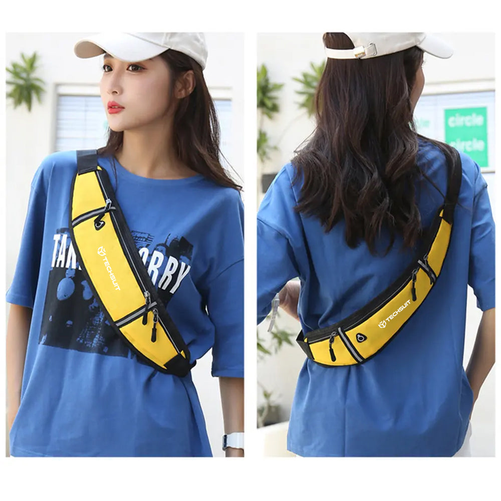 Techsuit - Waist Bag (CWB3) - with Belt for Recreational Activity, Fitness - Green