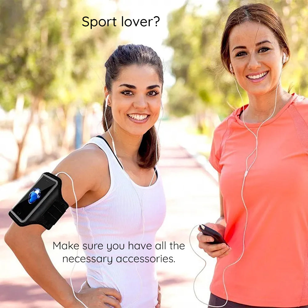 Techsuit - Sports Armband (TH20) - with Velcro, for Phones, max 6.8" - Black