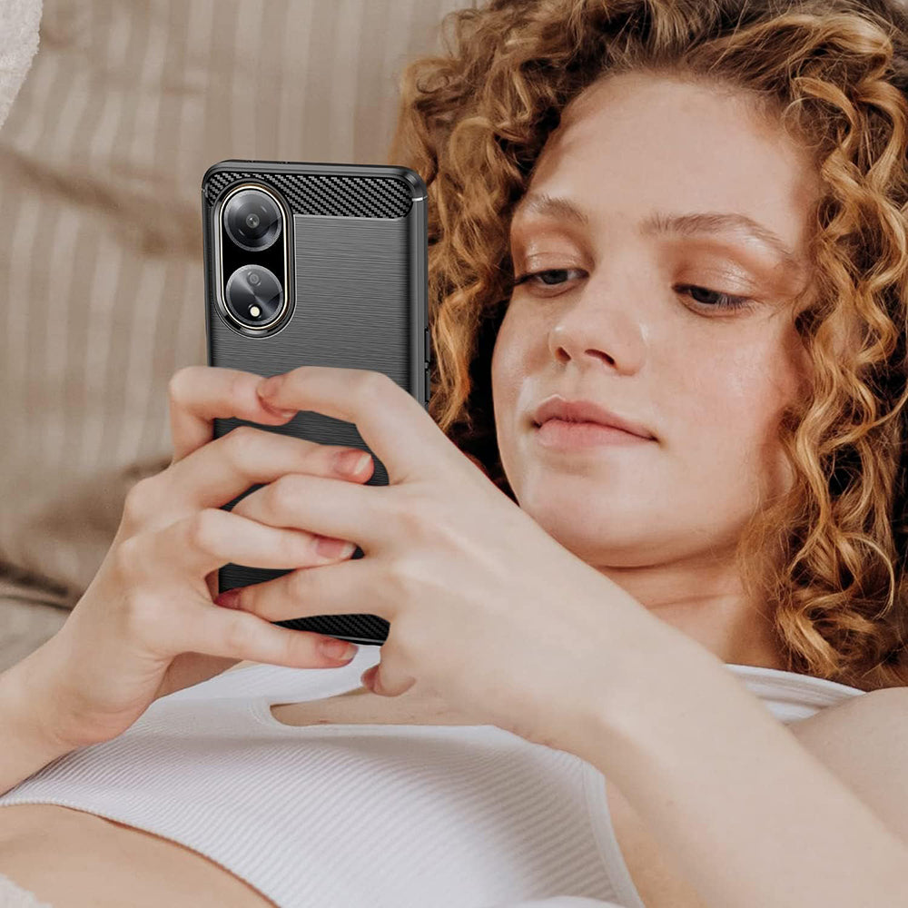 Techsuit - Carbon Silicone - Oppo A98 5G - Black