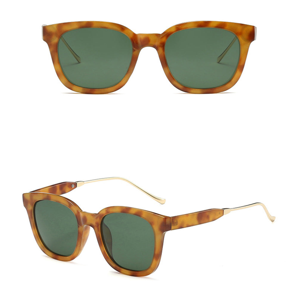 Techsuit - Sunglasses Polarised (2050) - for Women with UV Protection, Metal and PC - Green Leopard