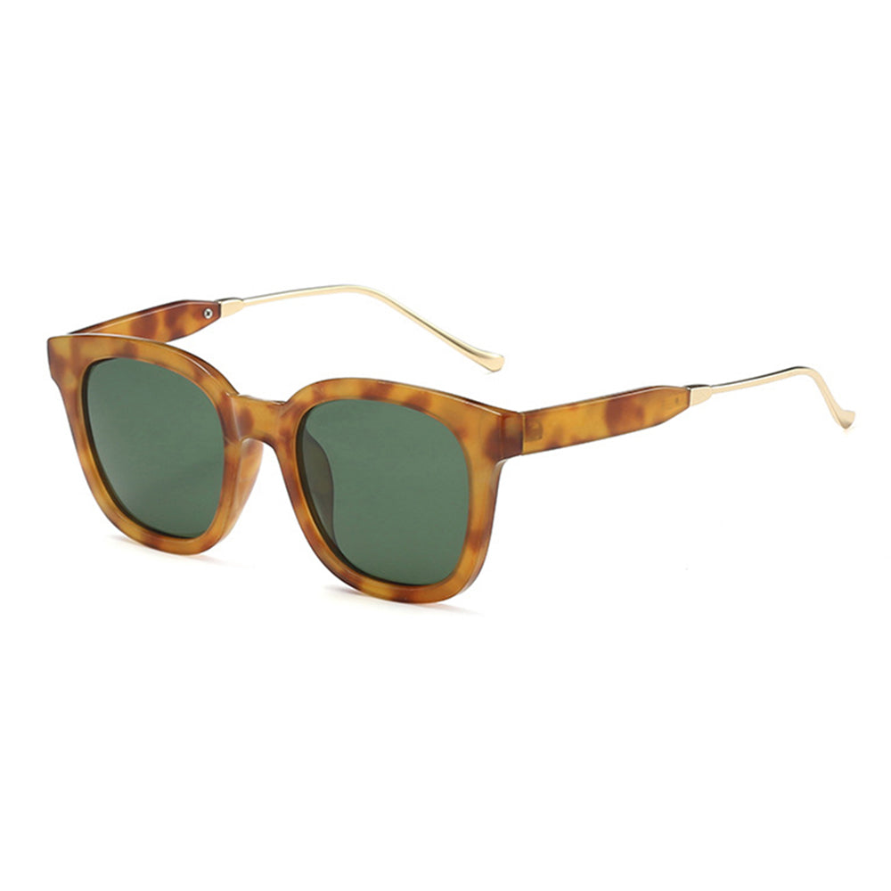 Techsuit - Sunglasses Polarised (2050) - for Women with UV Protection, Metal and PC - Green Leopard