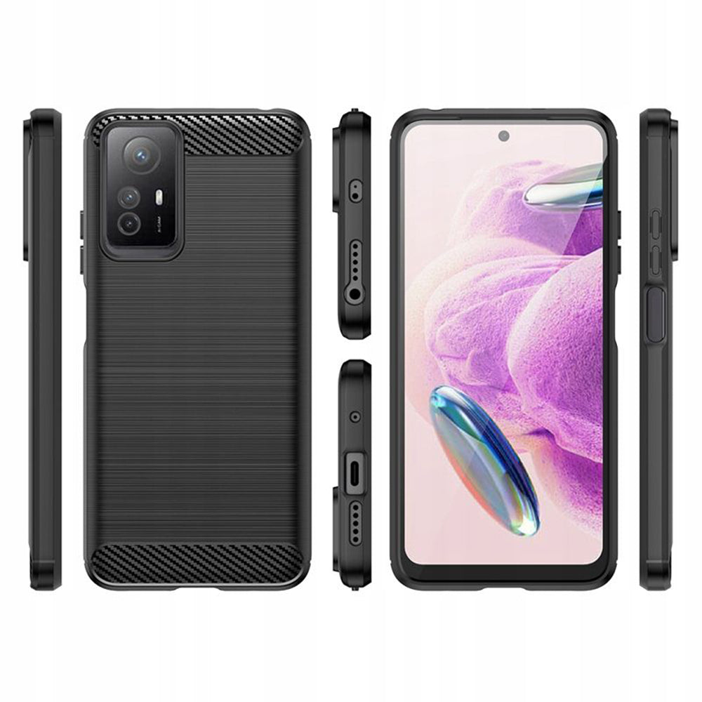 Techsuit - Carbon Silicone - Xiaomi Redmi Note 12S - Black